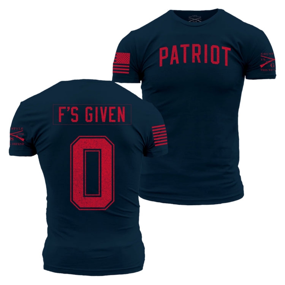 Grunt Style Men's Patriotic Zero F's Given T-Shirt